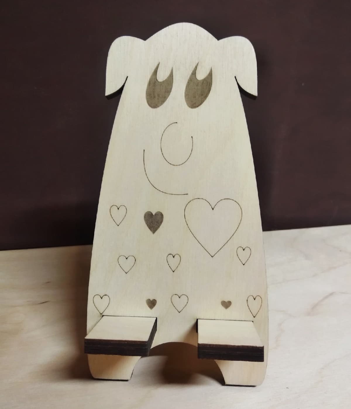 Cute Dog Phone Stand Laser Cut Vector File