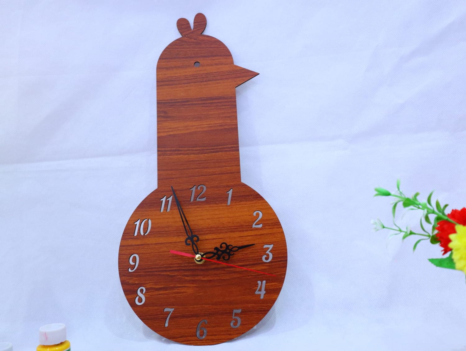 Cute Duck Wall Clock Laser Cut Vector File