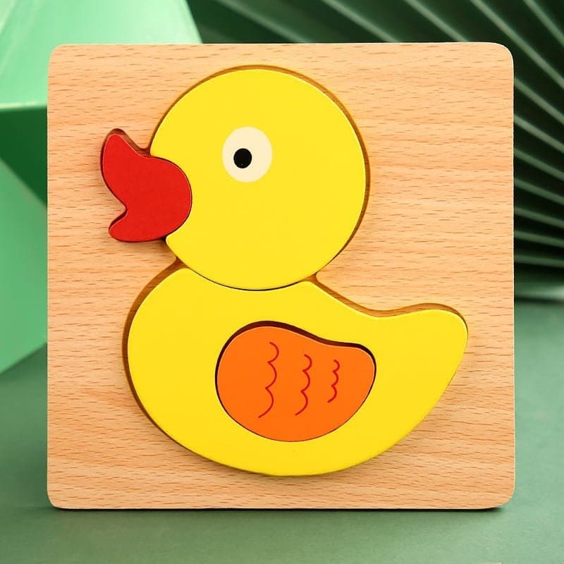 Cute Duck Wooden Puzzle Board Laser Cut Vector File