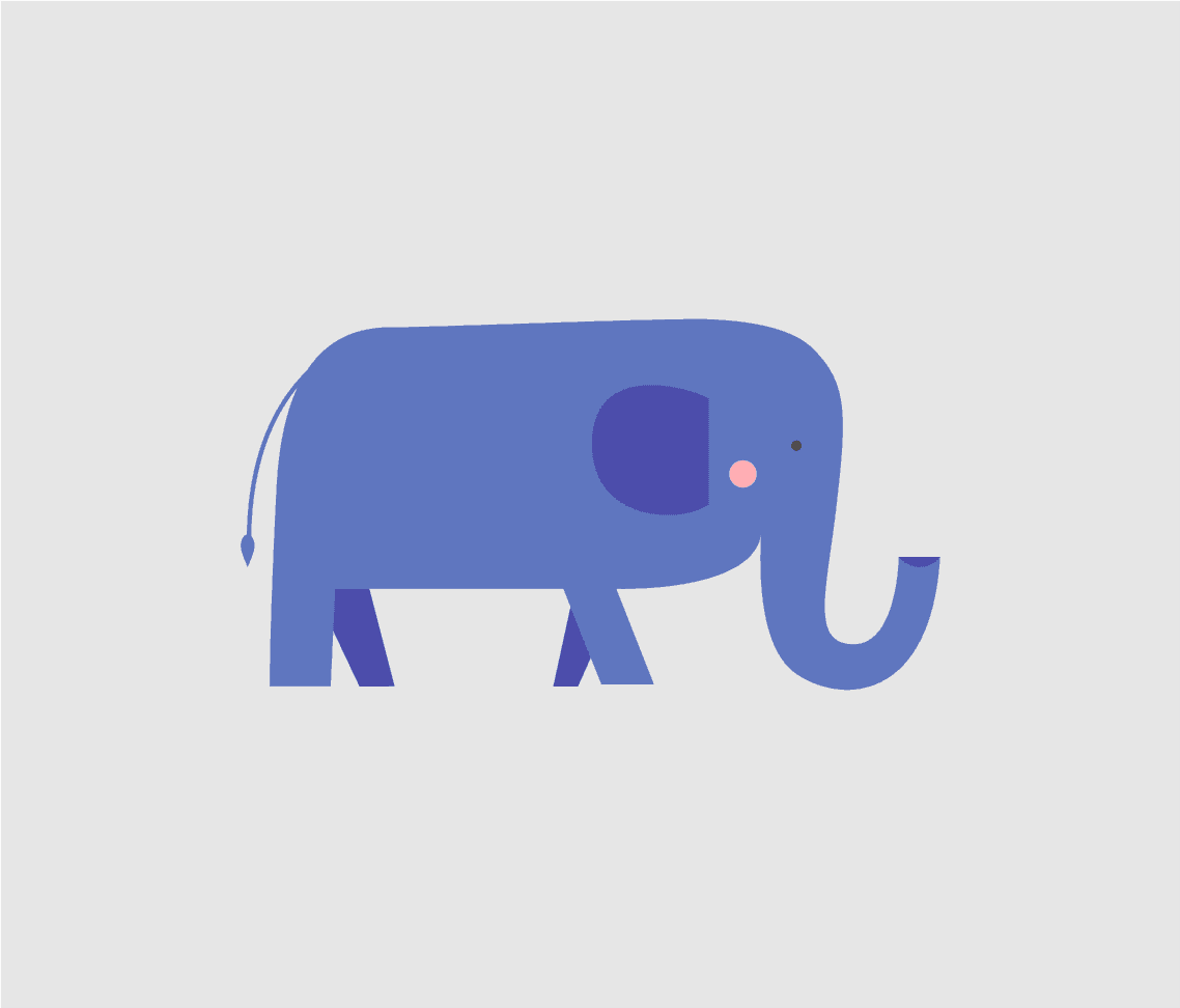 Cute Elephant Vector Design for Laser Cutting DXF