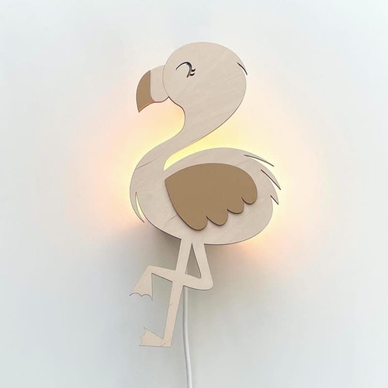 Cute Flamingo Wall Lamp Laser Cut Design - Vector File