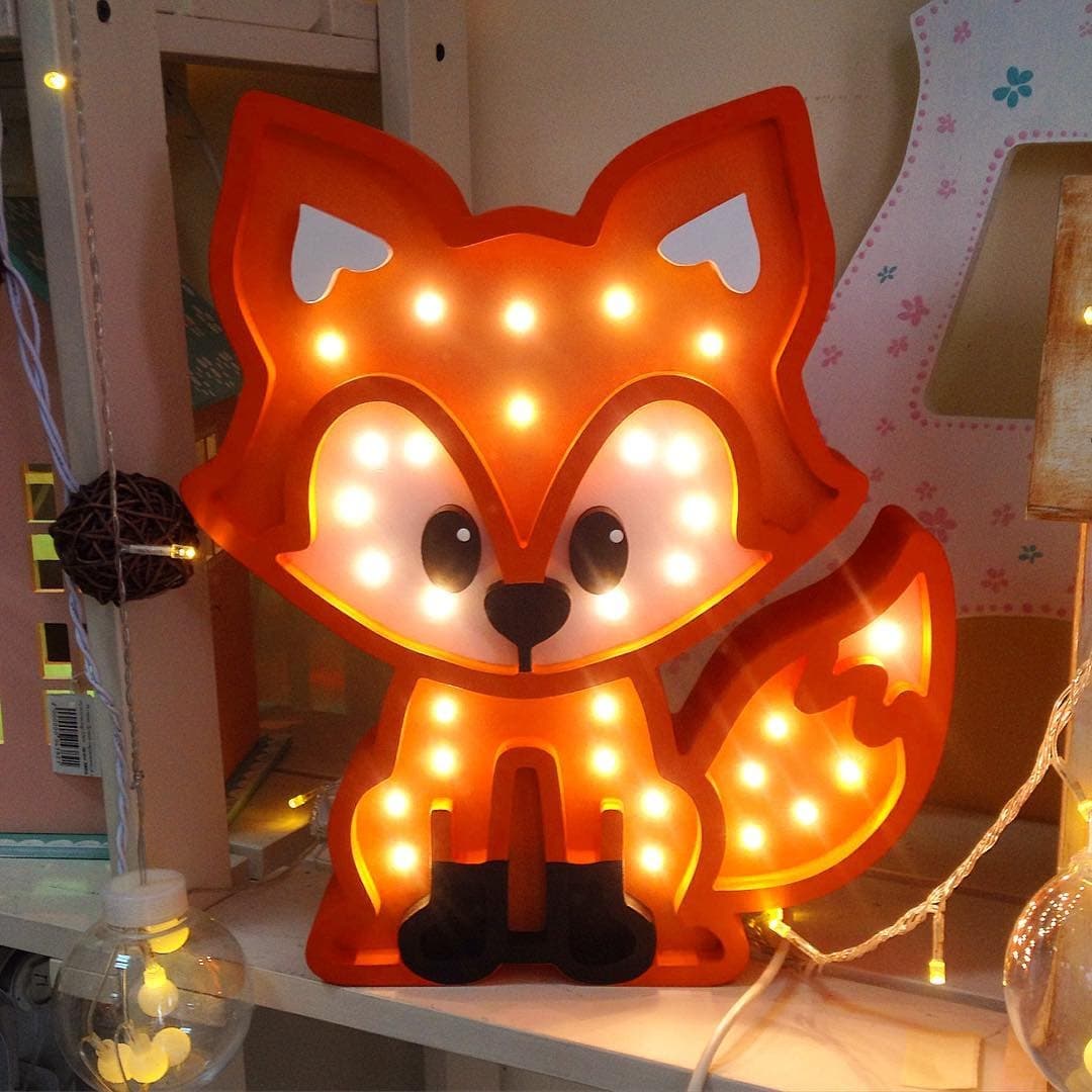 Cute Fox LED Nightlight Laser Cut Template Vector File