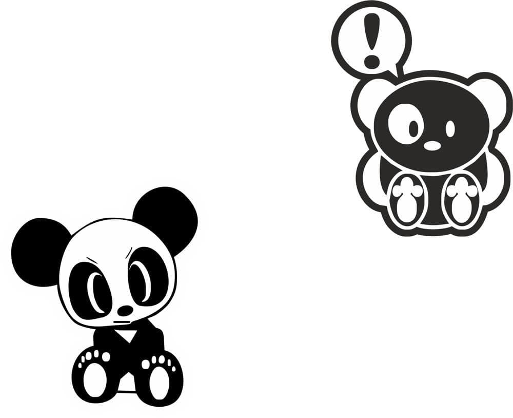 Cute JDM Panda Car Stickers Vector Design (SVG, DXF, CDR)