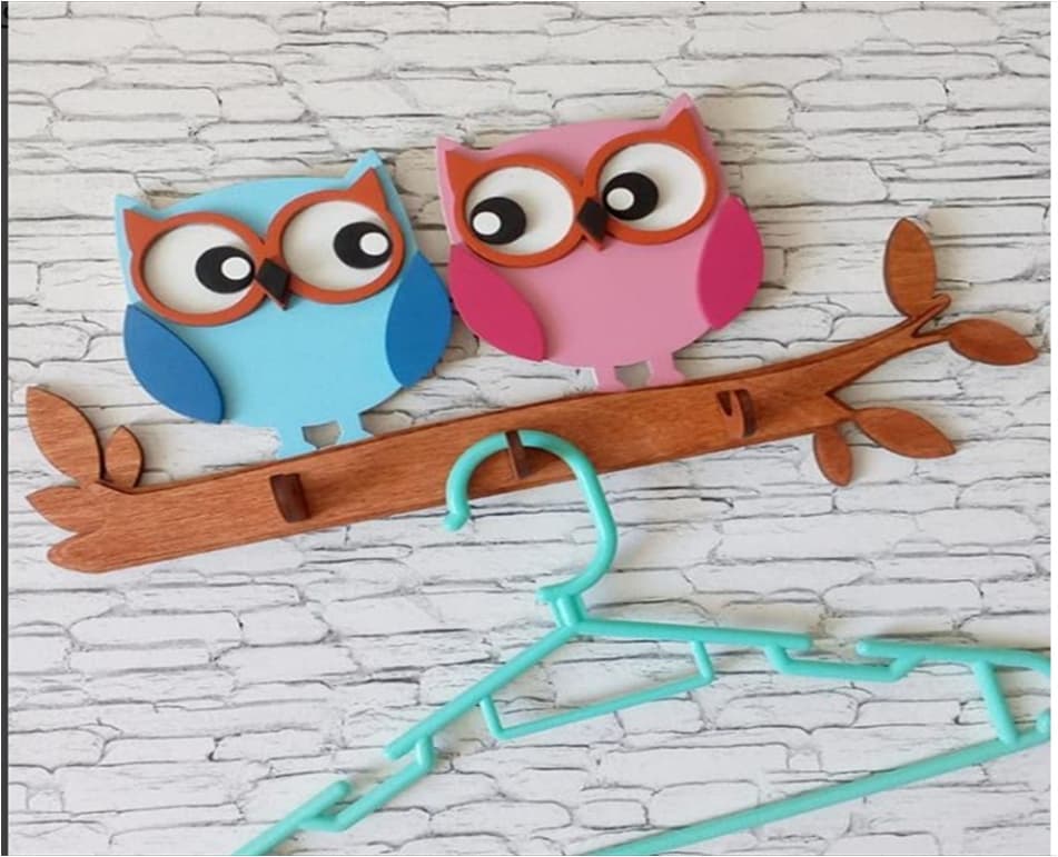 Cute Owl Wall Hanger Laser Cut Vector File
