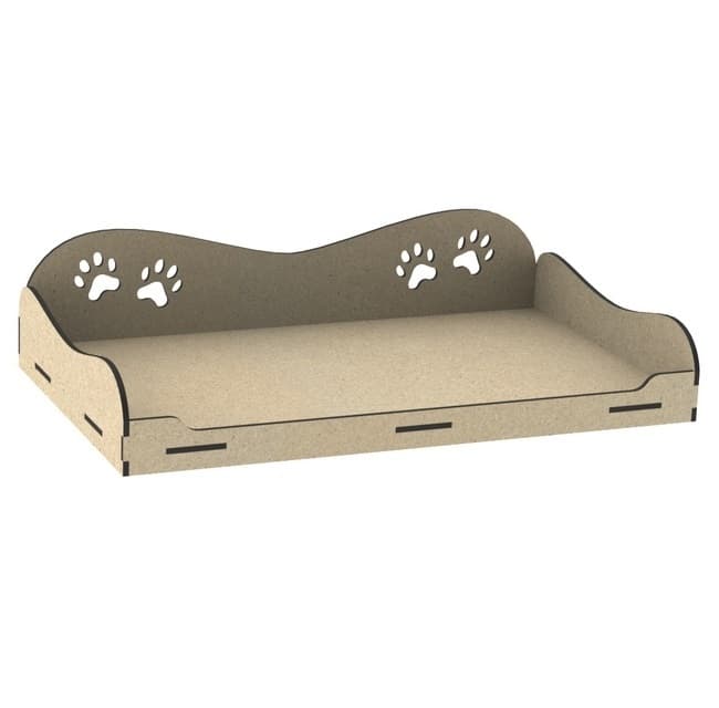 Cute Paw Print Dog Bed Laser Cut CNC Vector File