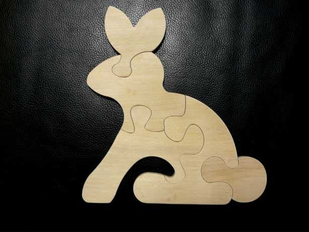 Cute Rabbit Wooden Puzzle Laser Cut Vector File