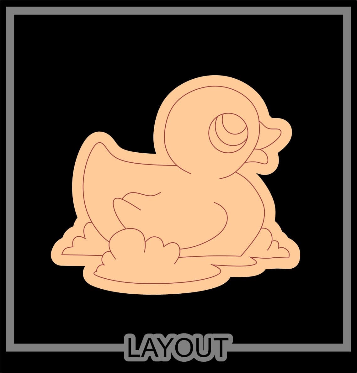 Cute Rubber Duck Laser Cut Vector Template