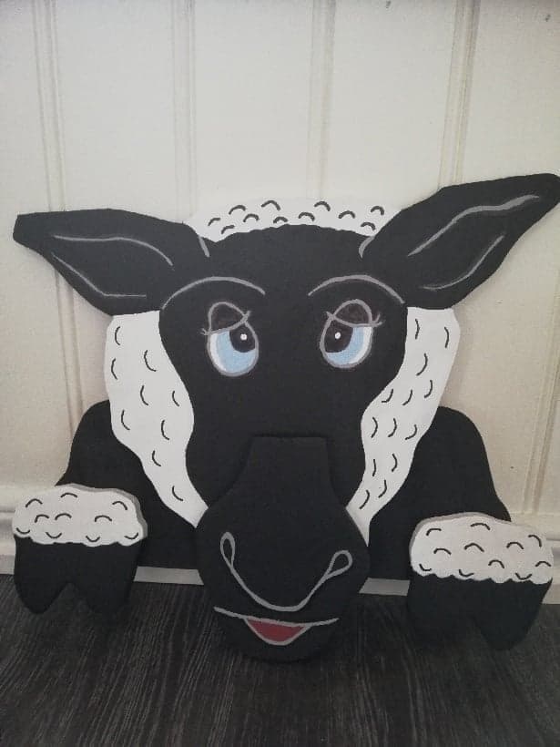 Cute Sheep Fence Peeker Laser Cut Vector Design