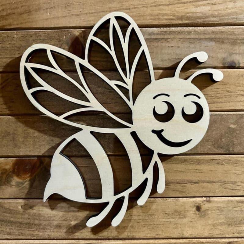 Cute Smiling Honey Bee Wall Art Vector - Laser Cut Ready SVG