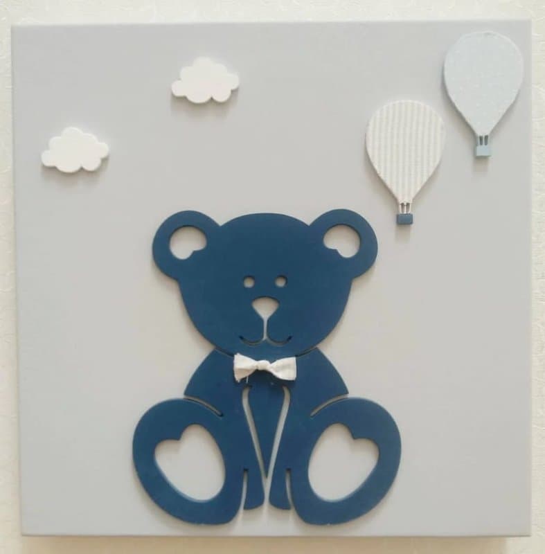 Cute Teddy Bear Nursery Wall Decor Laser Cut Vector File