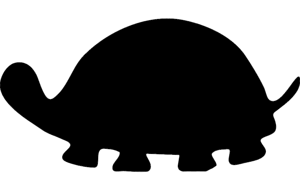 Cute Turtle Silhouette Laser Cut DXF File