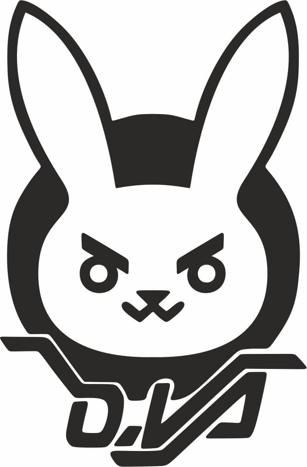 D.Va Bunny Logo Vector for Laser Cutting and CNC