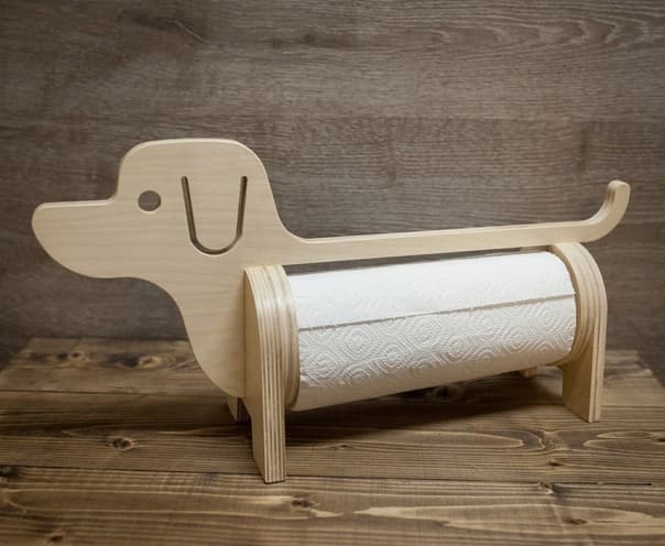 Dachshund Paper Towel Holder Vector File for Laser Cutting