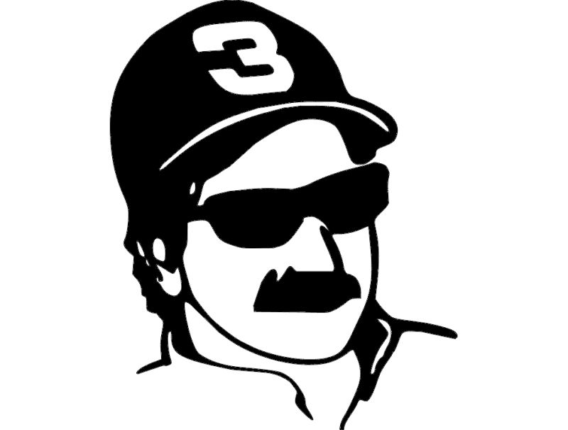 Dale Earnhardt Portrait Vector File for CNC Laser Cutting DXF