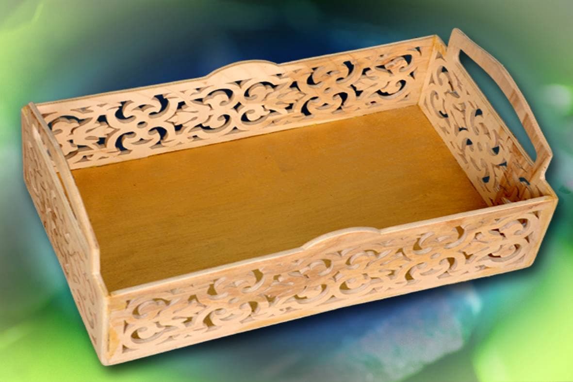 Decorative Arabesque Serving Tray Laser Cut File (DXF, CDR)