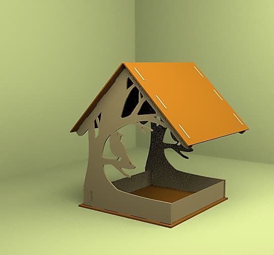 Decorative Bird Feeder Laser Cut Vector File