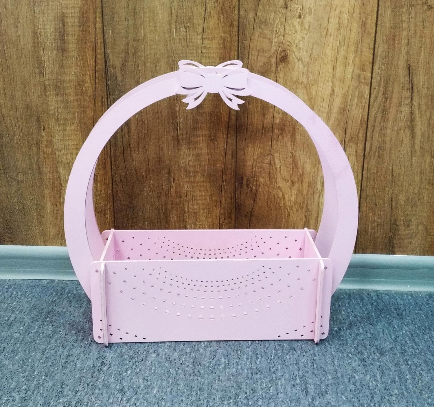 Decorative Bow Basket Laser Cut Template Free Vector File