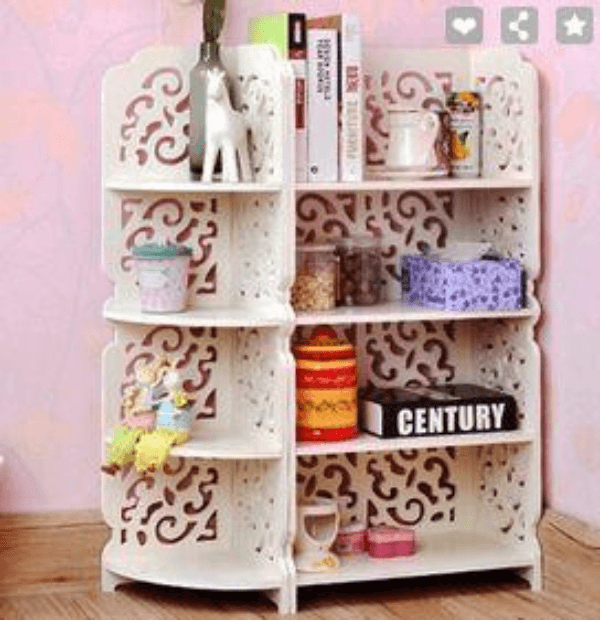 Decorative Carved Corner Storage Shelf Laser Cut Vector File