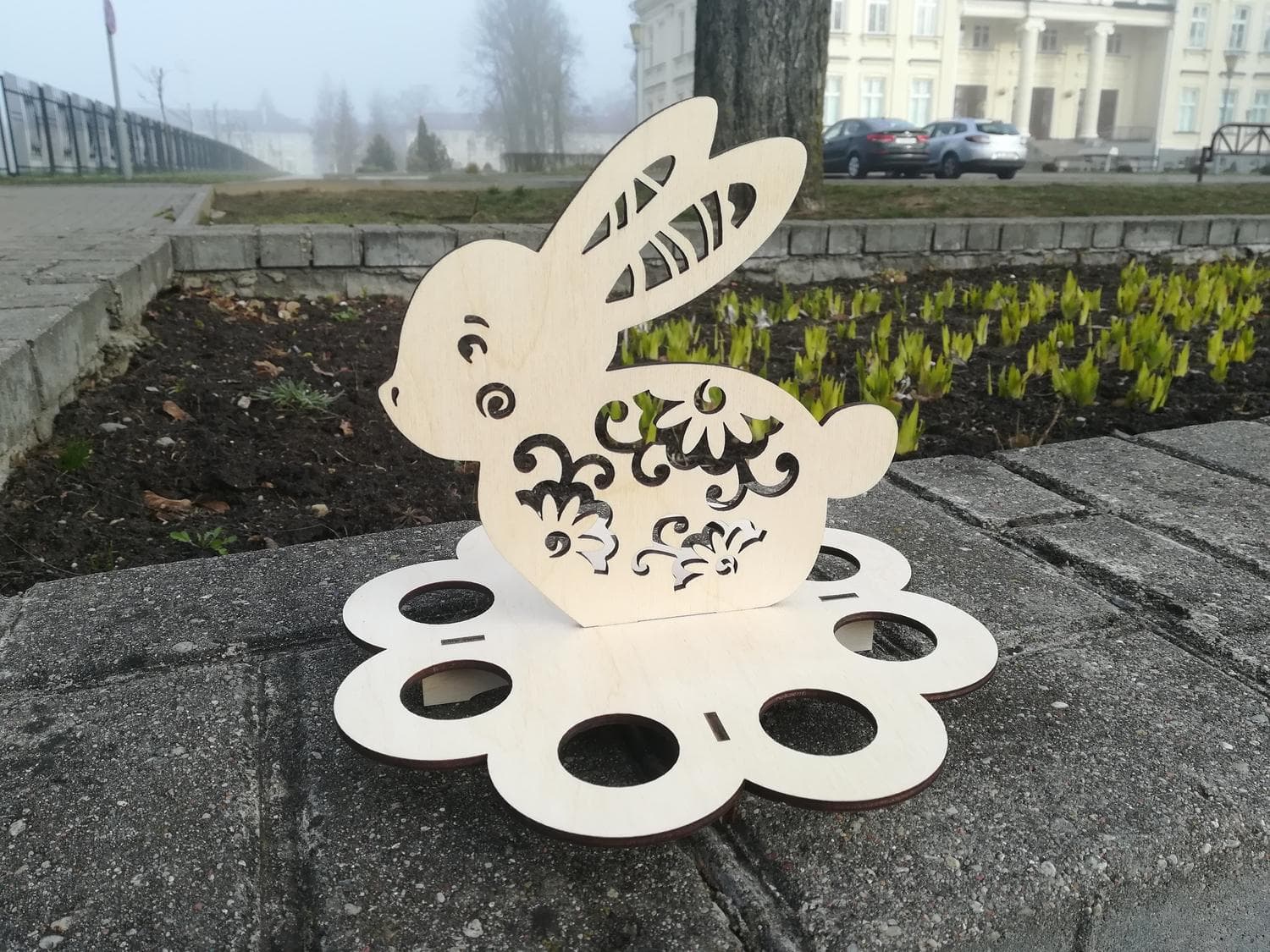Decorative Easter Bunny Egg Holder Laser Cut Vector File