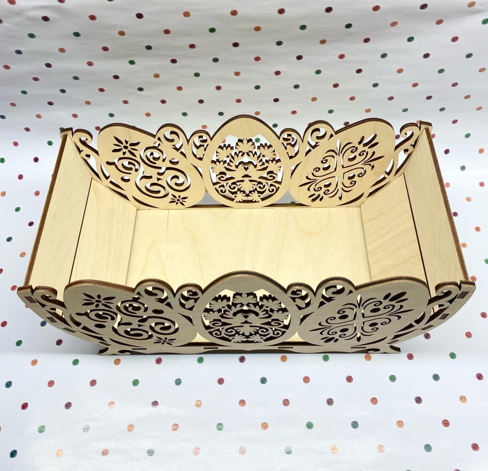 Decorative Easter Egg Basket Laser Cut Vector Plan