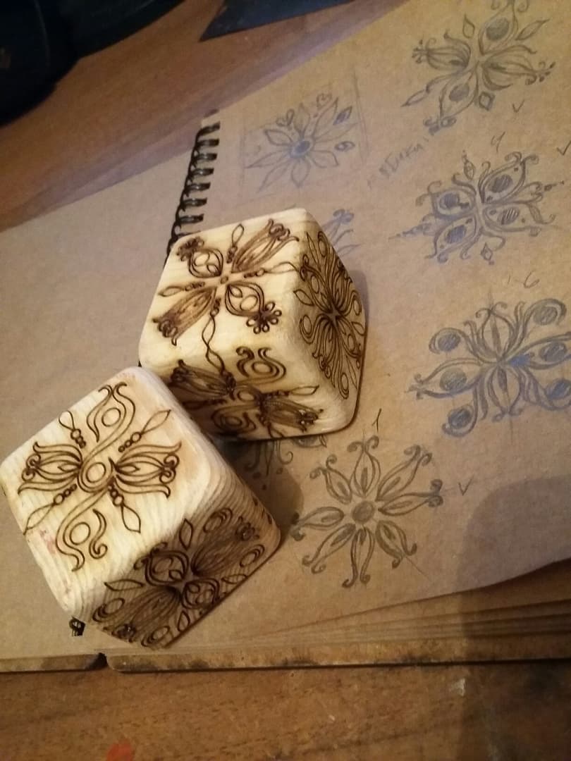 Decorative Engraved Cube Pattern DXF File for CNC