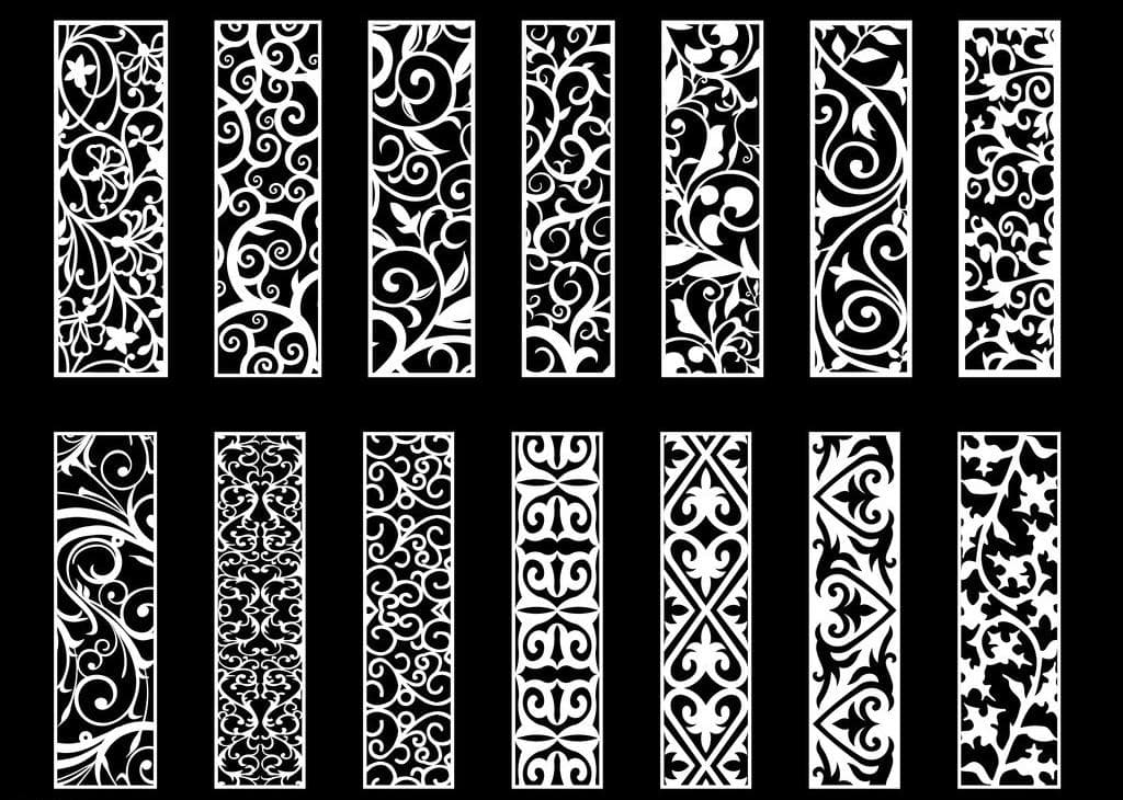 Decorative Floral Panel Patterns Vector Files for CNC Laser Cutting