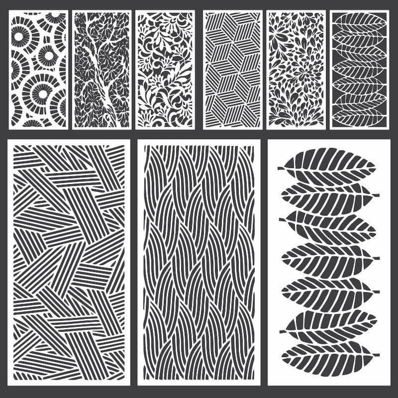 Decorative Geometric and Floral Screen Panels DXF Vector Patterns
