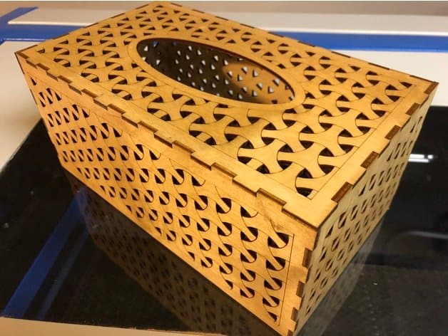 Decorative Geometric Tissue Box Laser Cut Vector File DXF