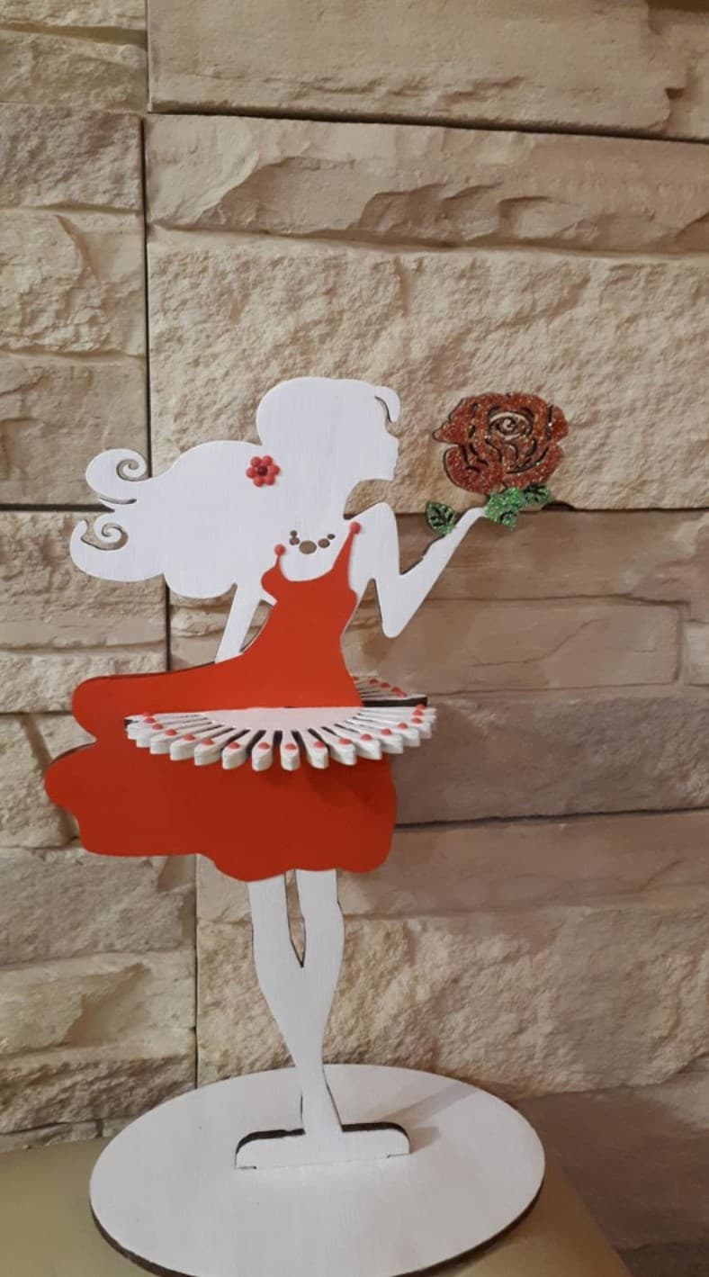 Decorative Girl Napkin Holder Laser Cut Vector Design