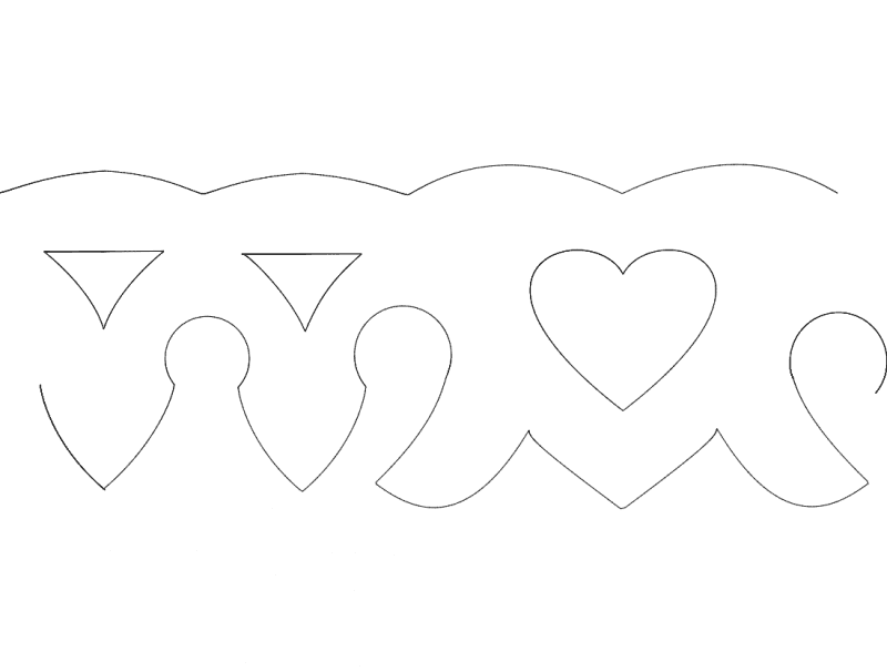 Decorative Heart Border Ornament Vector DXF File for Laser Cutting