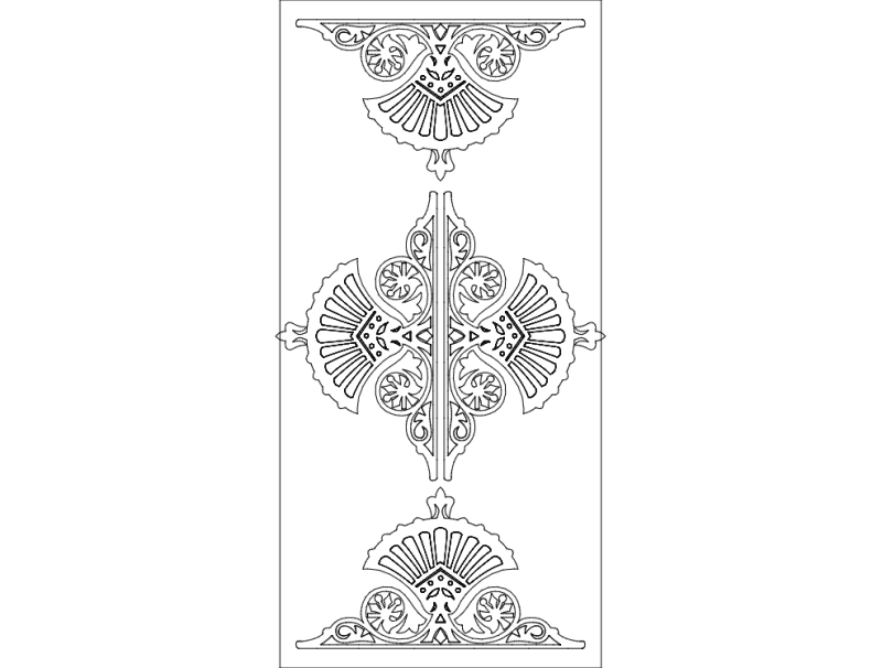 Decorative Ornamental Panel Vector Design for Laser Cutting DXF