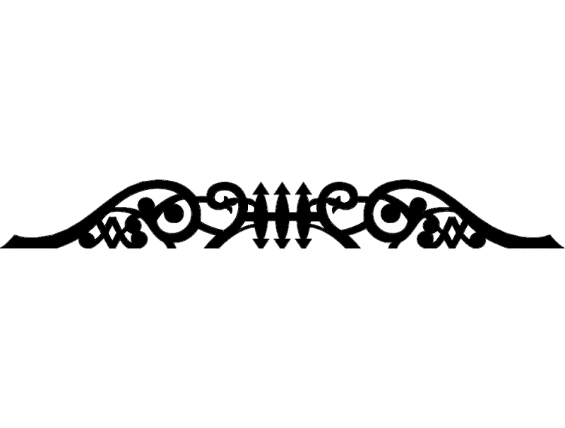 Decorative Ornate Border Scroll Vector DXF File for Laser Cutting