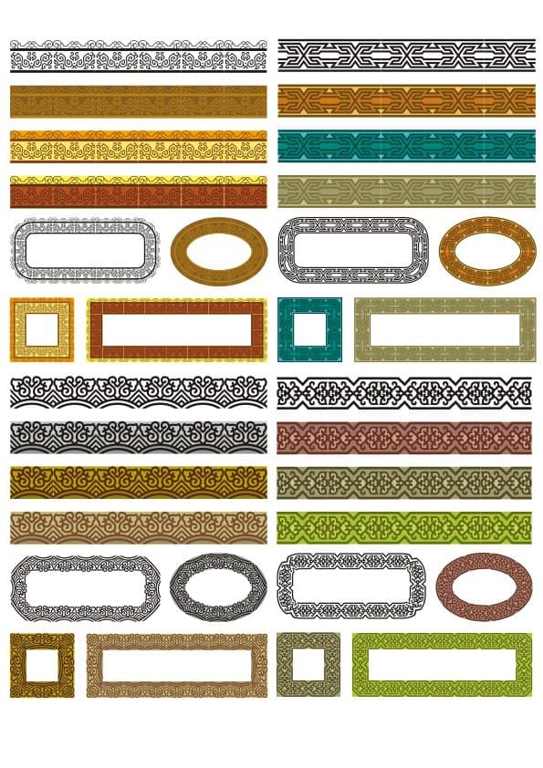 Decorative Ornate Borders and Frames Vector Set (CDR, DXF)