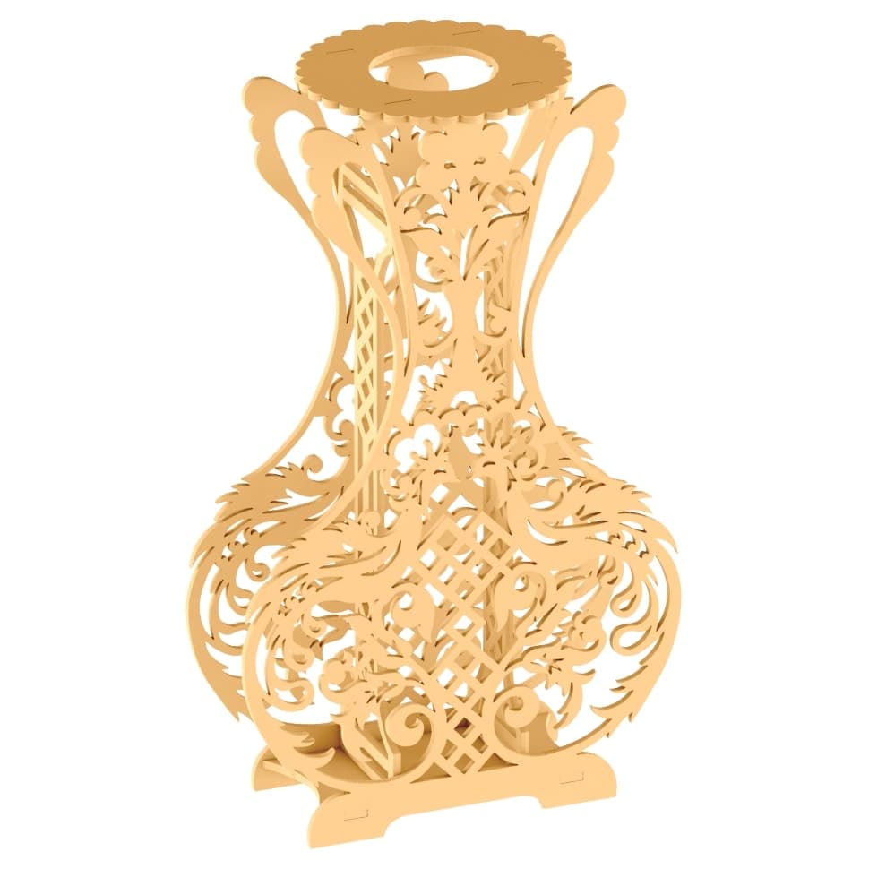Decorative Ornate Laser Cut Vase Vector File DXF