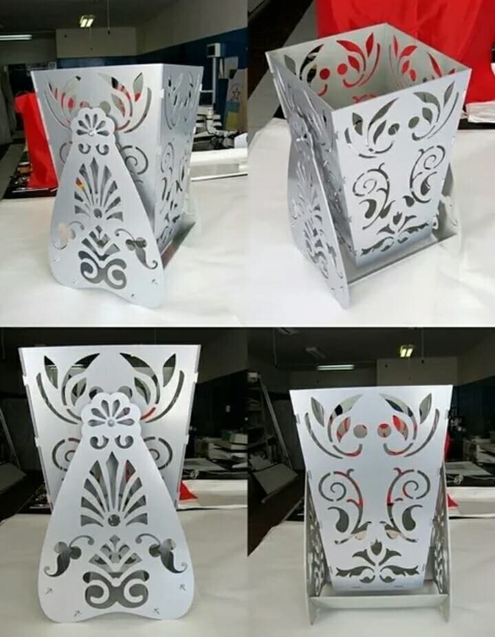 Decorative Ornate Planter with Stand Laser Cut Vector DXF