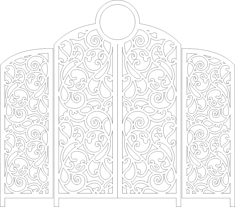 Decorative Ornate Room Divider Vector File for Laser Cutting