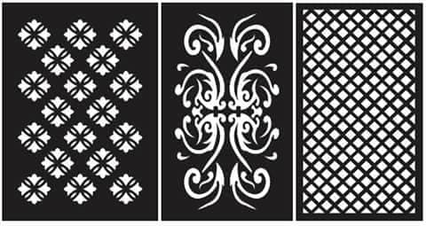 Decorative Panel Patterns Set DXF Files for Laser Cutting