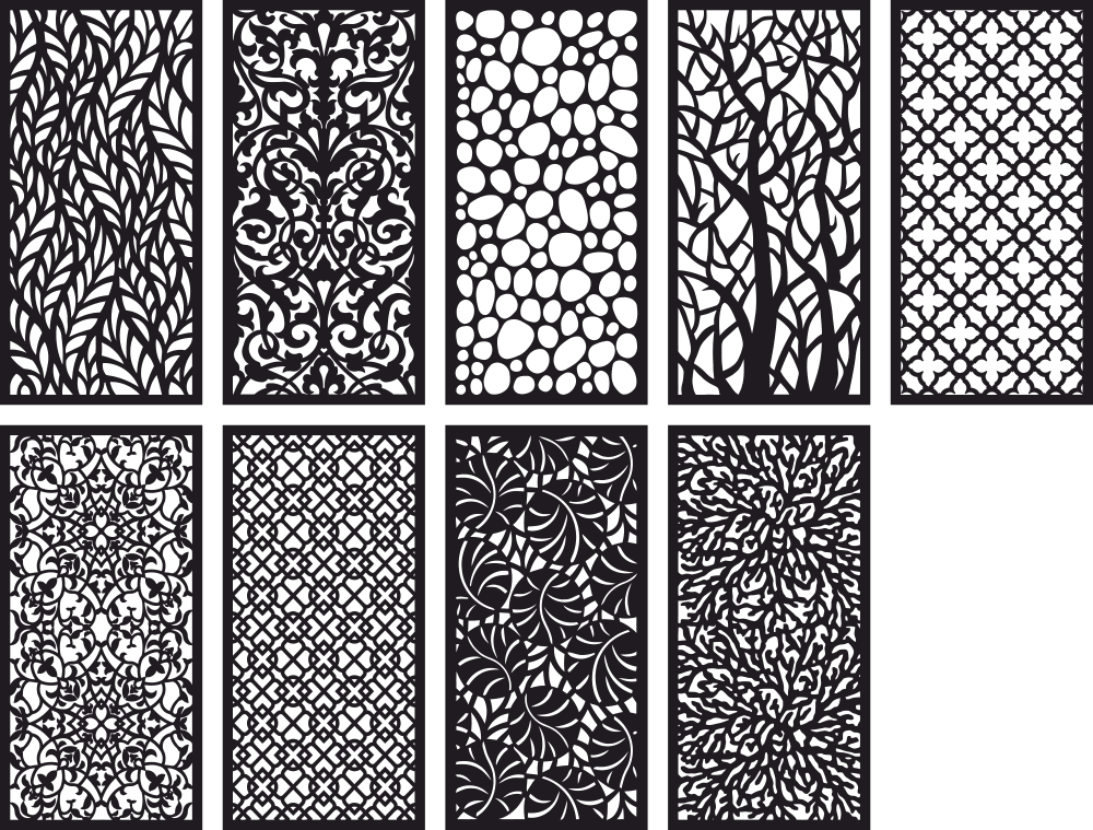 Decorative Pattern Panel Screen Collection Free Vector File