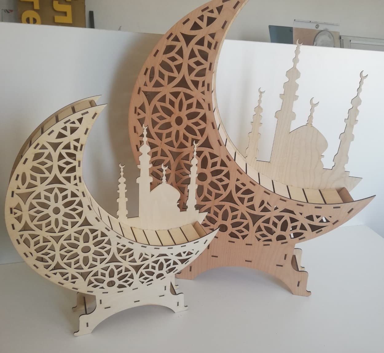 Decorative Ramadan Moon and Mosque Laser Cut File SVG DXF