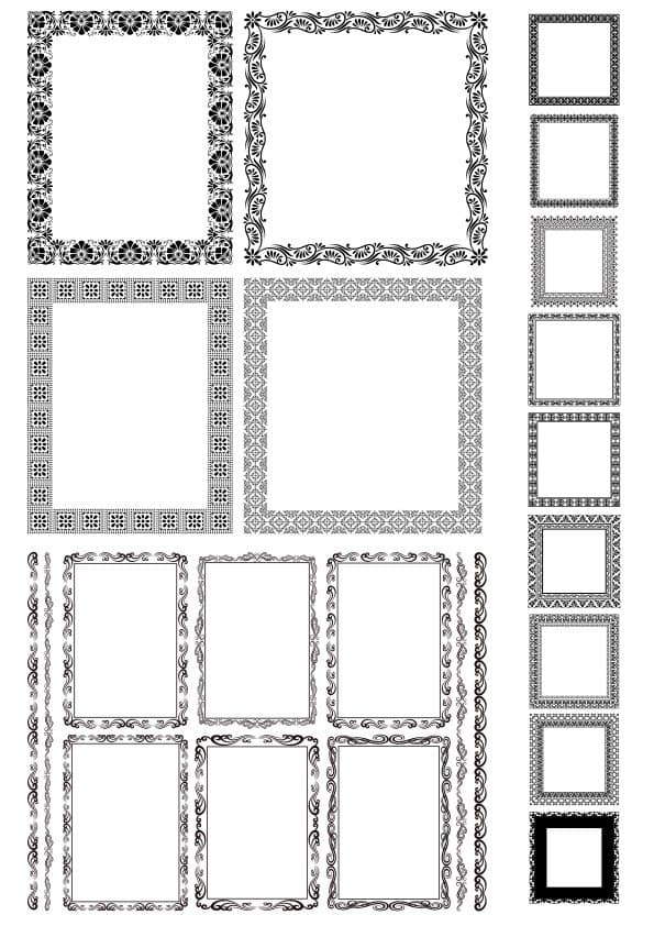 Decorative Rectangle Frame Border Collection Vector Set