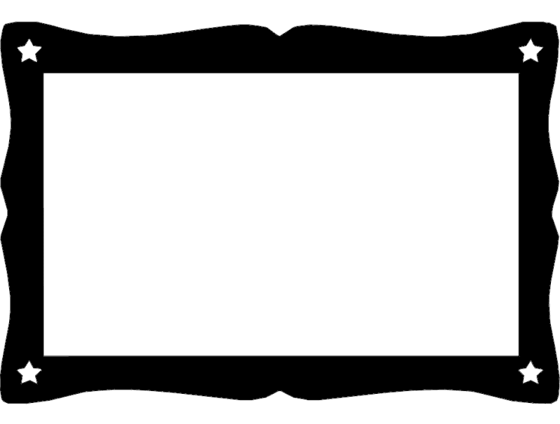 Decorative Rectangular Frame with Stars Vector Design DXF