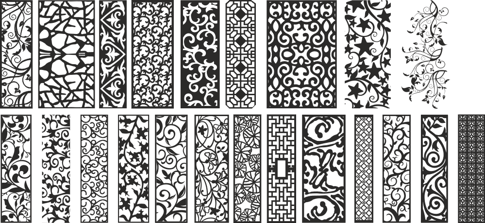 Decorative Room Divider Panels Collection Laser Cut Vector Files