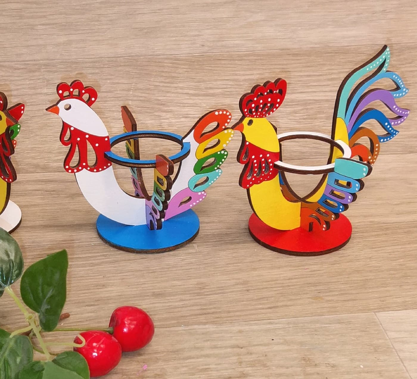 Decorative Rooster Egg Holder Laser Cut File (SVG, DXF)