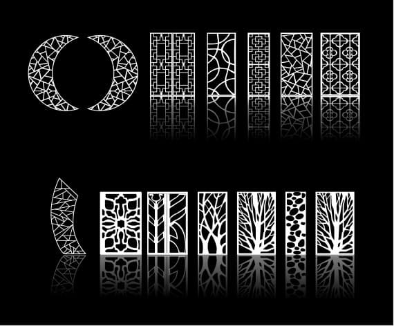 Decorative Screen Panels and Jali Patterns Vector Bundle (DXF, CDR)