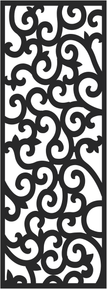 Decorative Swirl Jali Panel Vector Design DXF SVG CDR