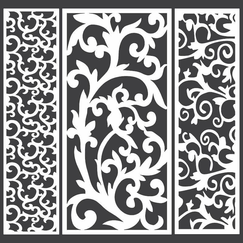 Decorative Swirl Lace Screen Panels - DXF CDR Laser Cut Vector