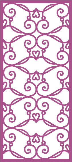 Decorative Swirl Scrollwork Panel Vector for Laser Cutting
