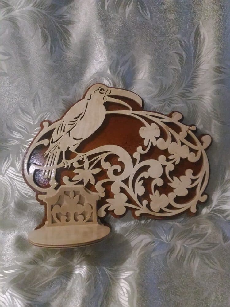 Decorative Toucan Wall Shelf Laser Cut Vector Plan