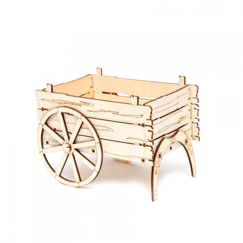 Decorative Wooden Carriage Cart 3D Laser Cut Vector File