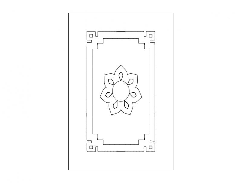 Decorative Wooden Door Panel Design Vector - DXF and SVG